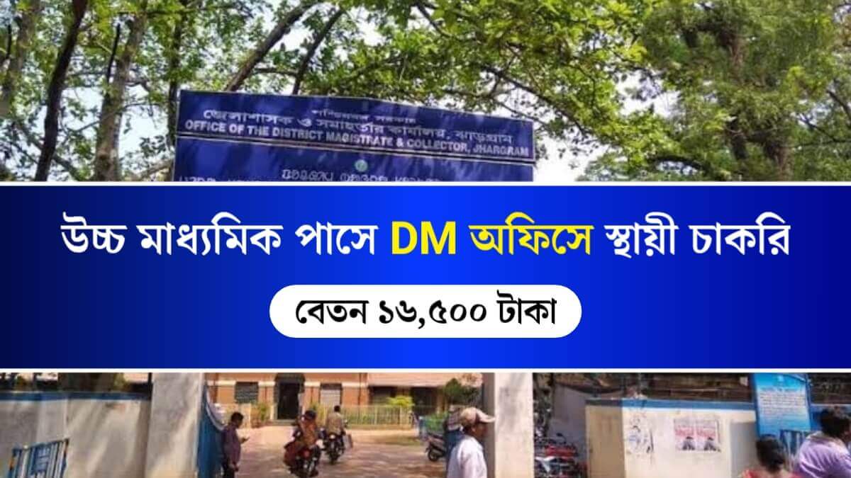 DM Office Recruitment 2025: উচ্চ মাধ্যমিক পাসে DM অফিসে অস্থায়ী চাকরি! বেতন ১৬,৫০০ টাকা